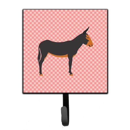 Carolines Treasures Catalan Donkey Pink Check Leash or Key Holder BB7855SH4